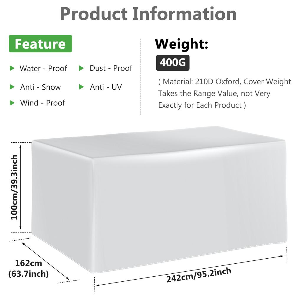 Patio Furniture Set Cover Heavy Duty Outdoor Sectional Sofa Set Covers Outdoor Table and Chair Set Covers Water Resistant Large