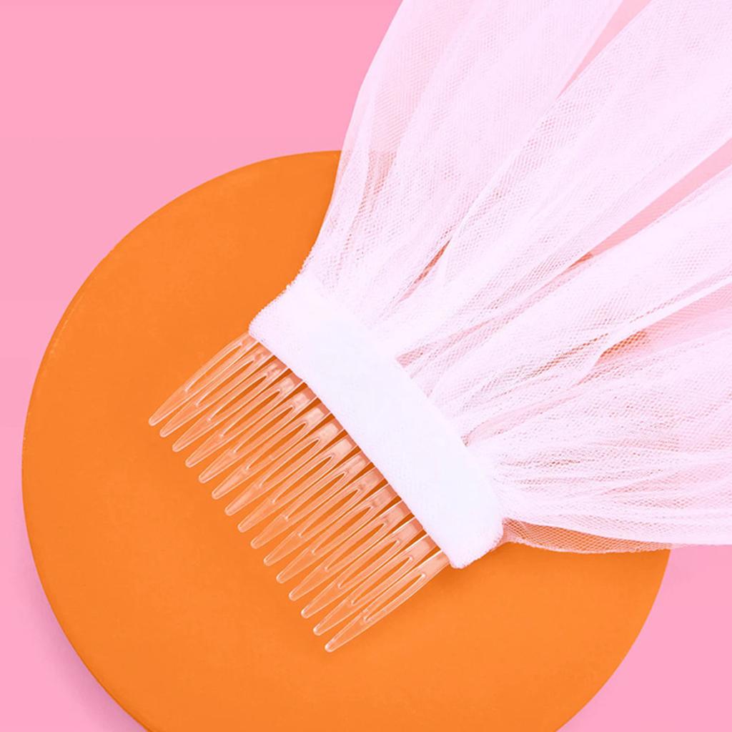 White Letter Headpiece Head Veil with Comb Perfect for Wedding Celebrations Beach Shower Party Bridesmaids Veil