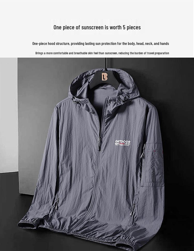 Men's Summer Waterproof Multi-Pocket Outdoor Sports Jacket