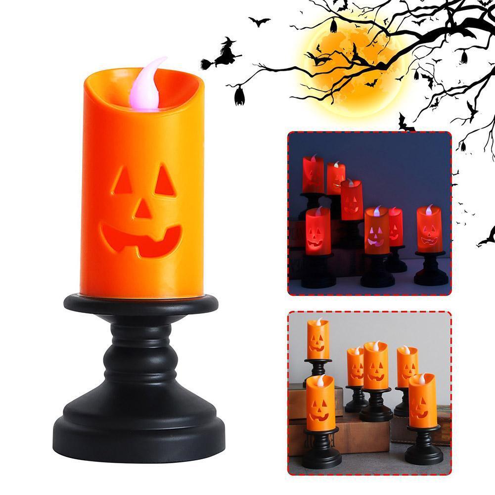 Halloween LED Light Candle Kolorowa dynia Dekoracja stołu Strona główna Impreza