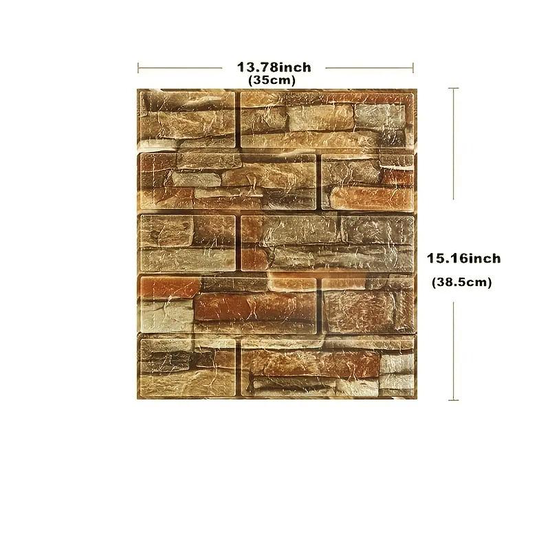 35x38.5cm / 13.78in x 15.16in DIY 3D Self-adhesive Wall Stickers For Bedroom Waterproof Home Decor Foam Brick Wallpaper