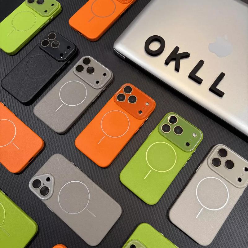 iPhone 17 Lychee Texture Magnetic Ring Case & Apple 16 Crystal Lens Protective Cover