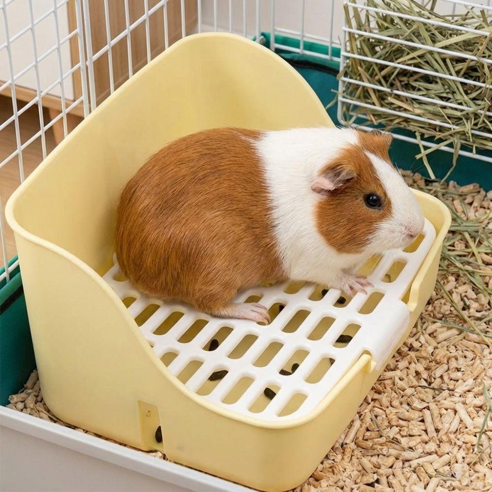 Anti-Tipping Rabbit Toilet Splash-Proof Animal Potty Trainer Pet Toilet Box Indoor Use