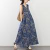 Sleeveless Plus Size Cotton Vintage Floral New In Dresses for Women Casual Loose Long Summer Dress