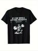 Men's Humorous Fitness T-shirt - Pattern Featuring Skull Weightlifting and A Fun Statement for Summer, Humorous Style - Men's...