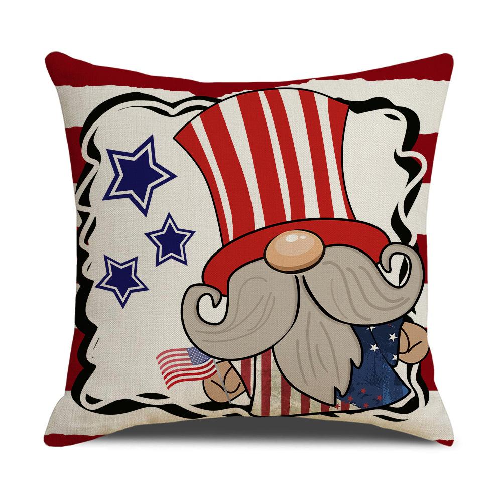 

День независимости США Наволочка с пуговицами Пятиконечная звезда Наволочка 45*45 см Принт красная звезда и полосы 45 * 45Cm (excluding pillow core)