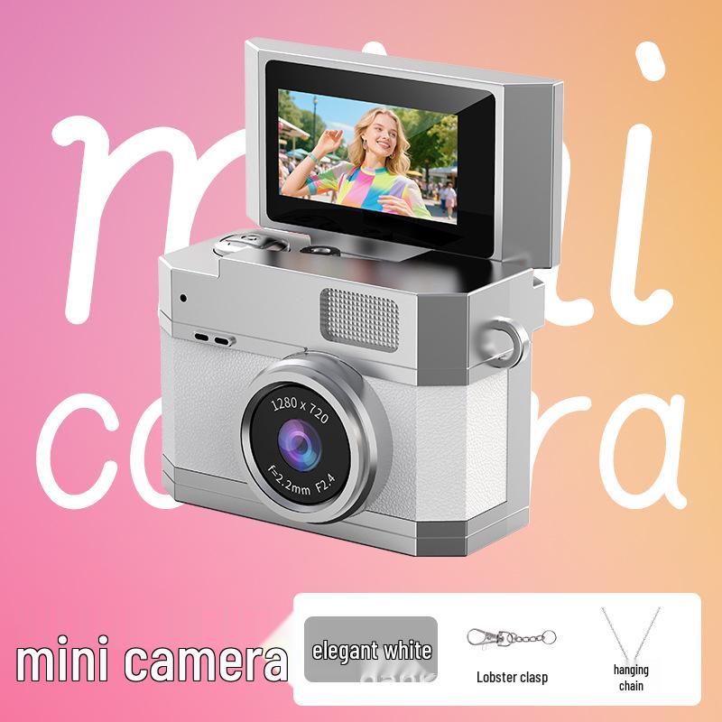 Retro Mini HD Thumb Camera for Students & Parties - Portable Photo & Video Recorder with Neck Strap