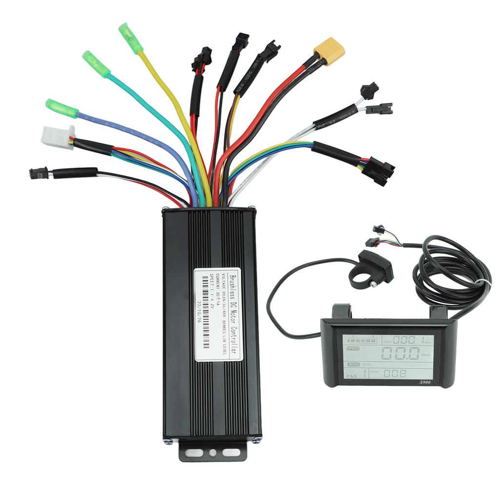 Kit de Conversión para Bicicleta Eléctrica Controlador de 3 Modos 30A 24V 36V 48V 1000?Medidor de panel LCD de 1500W