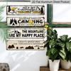 2D Flach 4 Paar/Set Retro Outdoor Camping Thema Langes Aluminium Dekoschild, Wochenendvorhersage Camping Abenteuer wartet Dekoratives Metall