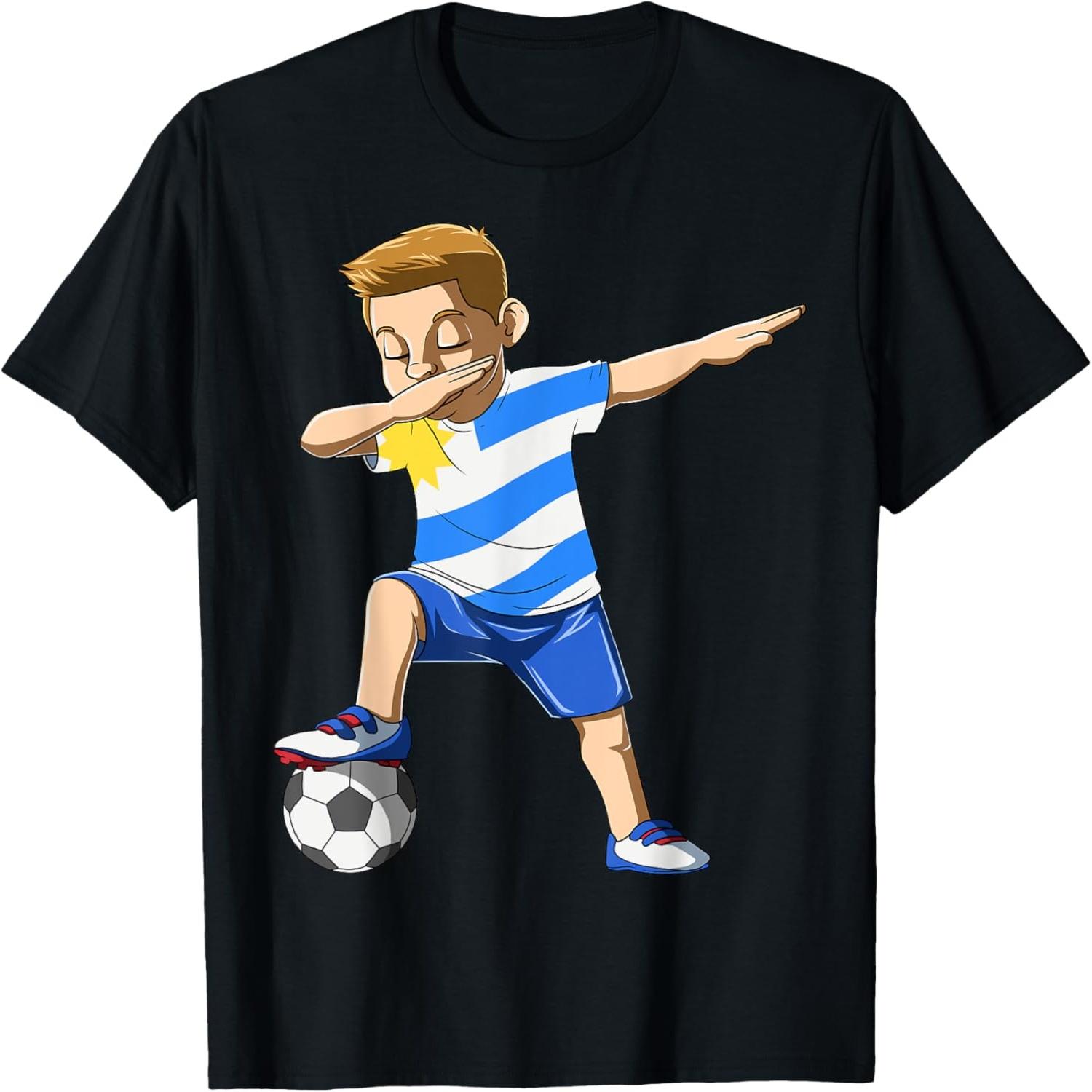 Dabbing Soccer Boy Uruguay Jersey Uruguayan T-Shirt S