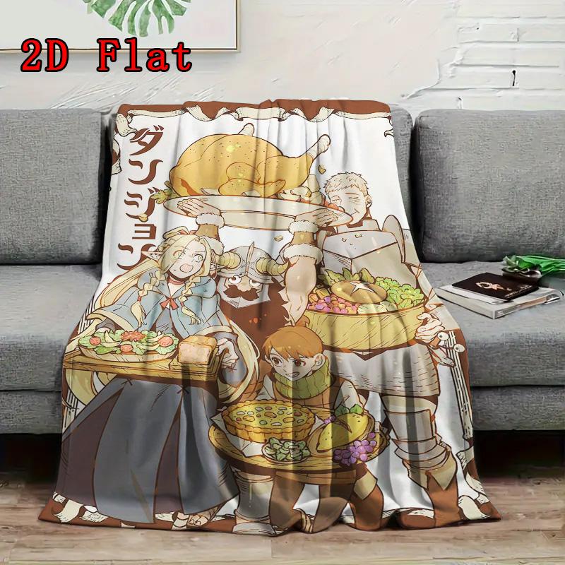 Delicious in Dungeon 2D Flat Pattern Flannel Blanket High quality All Seasons Warmth and Comfort Perfect for Christmas Gifts.DMT0925232