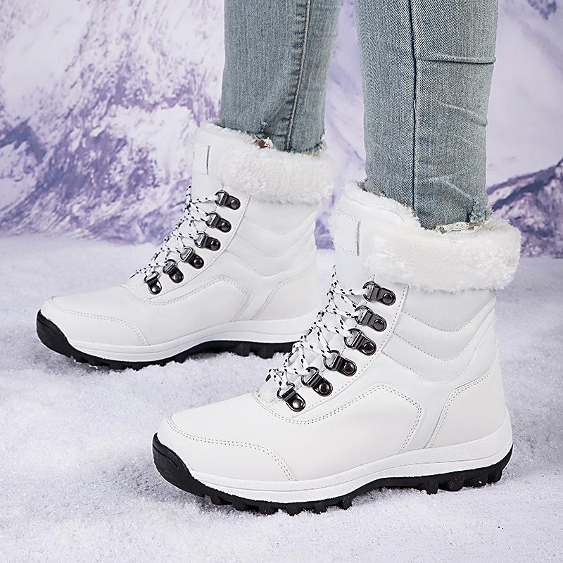 Fashion New Thick-Soled Snow Boots For Men Women Couples Outdoor Casual Shoes Plus Velvet Thickened Snow Boots For Elderly Cotton Boots