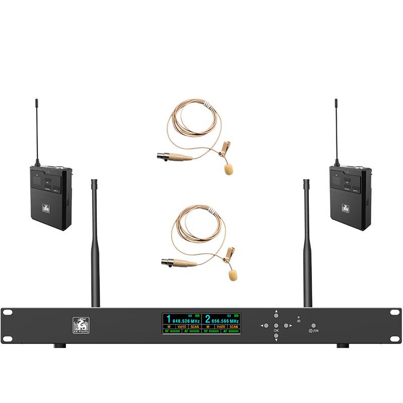 KRFIONTU True Diversity Wireless Dual Lapel Microphone System (CN Version)