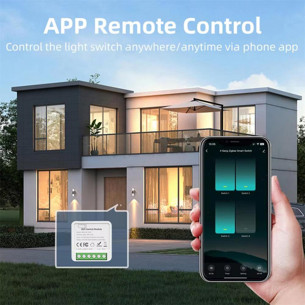 Tuya WiFi Mini Smart Switch 16A/20A DIY Relay Breaker 2-Way Control Timer Voice Control Smart Home