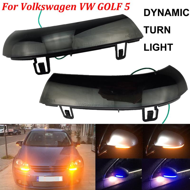 BINGWFPT For VW Golf 5 MK5 2003-2008 For VW Golf 5 / 6 Plus 2005-2013 Dynamic LED Turn Signal Light Side Wing Mirror Indicator