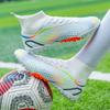 LiXingMing Men Football Shoes White Teenager Artificial Grassland Durable High-Tops Non Slip Outdoor Training Soccer Sneakers