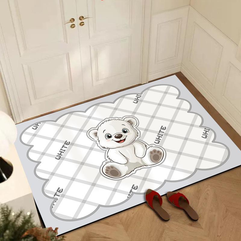 Bathroom Floor Mat Cute Dirt and Moisture Resistant Floor Mat Entry Mat Toilet Grid Absorbent Diatom Mud Quick Drying Mat