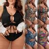 2 New Women's One-piece Leopard Print Bikini Swimsuit Plus Size Fashion Swimsuit
