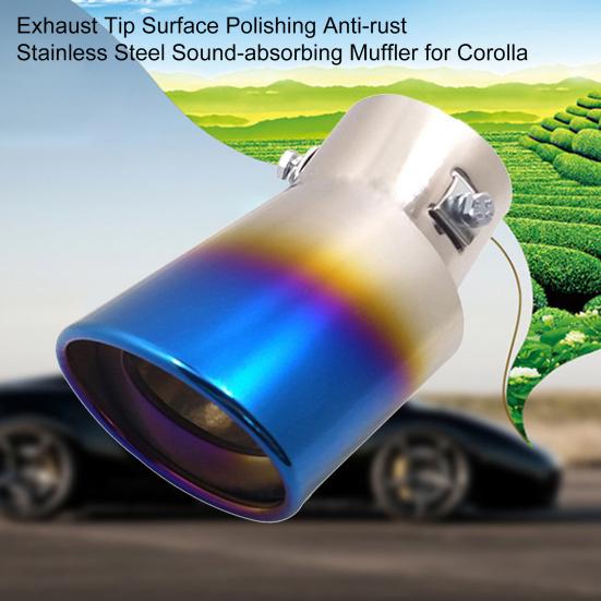 

Полировка поверхности выхлопного наконечника, антикоррозийный звукопоглощающий глушитель из нержавеющей стали для Corolla