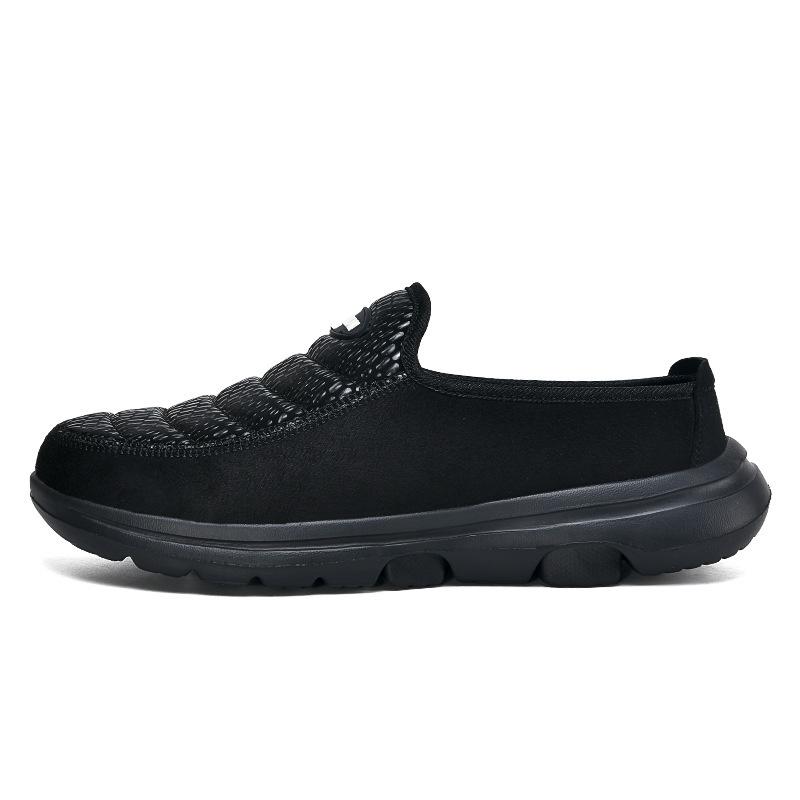 

Новый хлопковый драп от производителя, женские полуботинки из бархата для пожилых людей, сохраняют тепло, водоотталкивающие, с мягкой дышащей подошвой, мужские на одной педали 46 чёрный