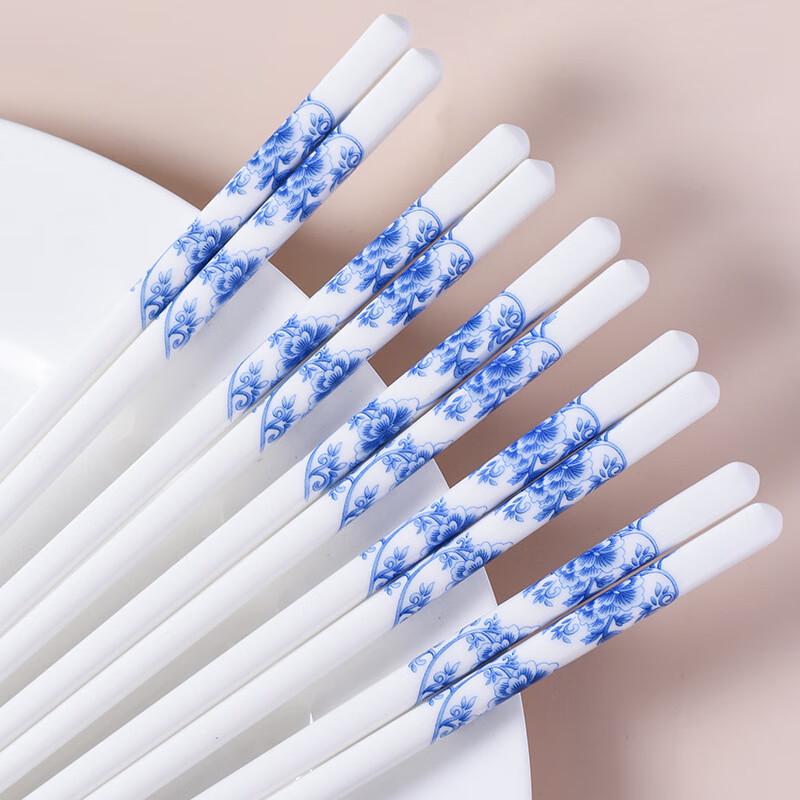 

Zhishi Blue & White Ceramic Chopsticks - 10 Pairs