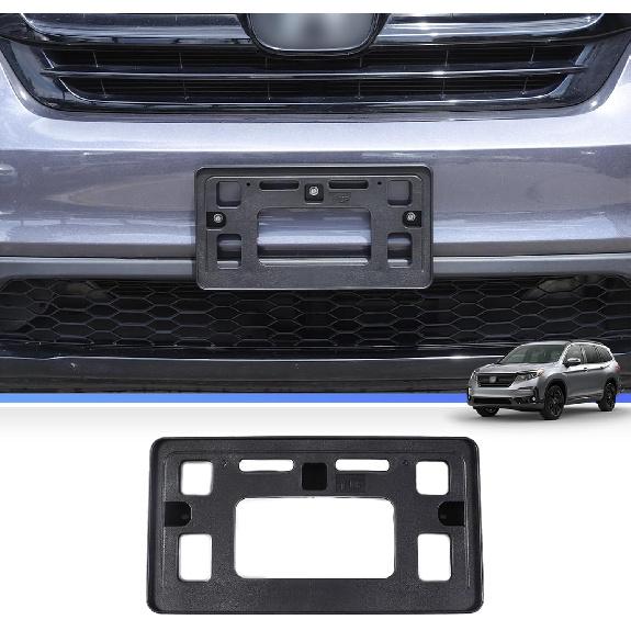 Front License Plate Frame Bracket for Honda Pilot 2019-2022 Accessories Front Bumper License Plate Tag Mounting Bracket Frame Holder Front Bumper Tag