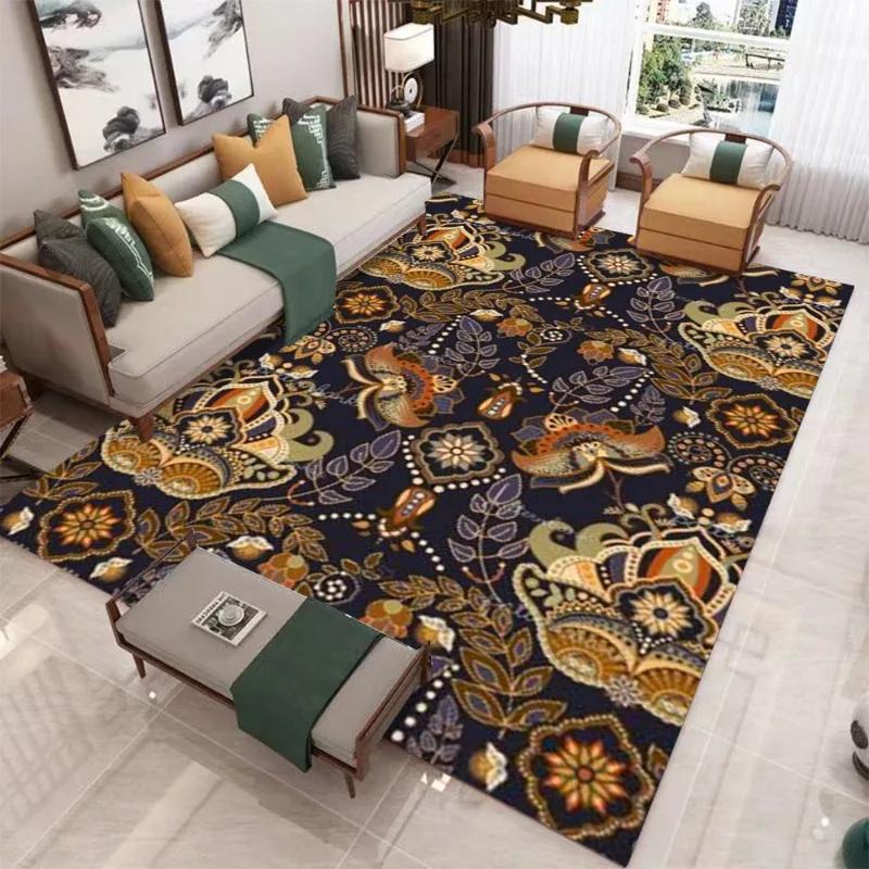 Retro European Flower Bird Tree Art Carpet Living Room Sofa Decoration Carpet Bedside Sofa Carpet Kitchen Coffee Table Foot Mat