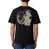 Edoten Men's Black Floral Cat T-Shirt, Size M, 6.8 Oz., Japanese Pattern, Discharge-dyed On Tasteful Slub Fabric