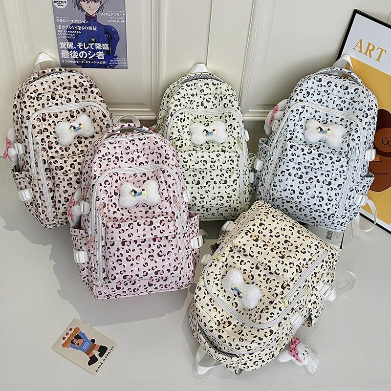 Schultasche Schultasche Nische Mädchen Mittelschüler Mehrfarbig Leopardenmuster 1011 Neuer Rucksack Hoher Wert Leicht Große Kapazität Rucksack
