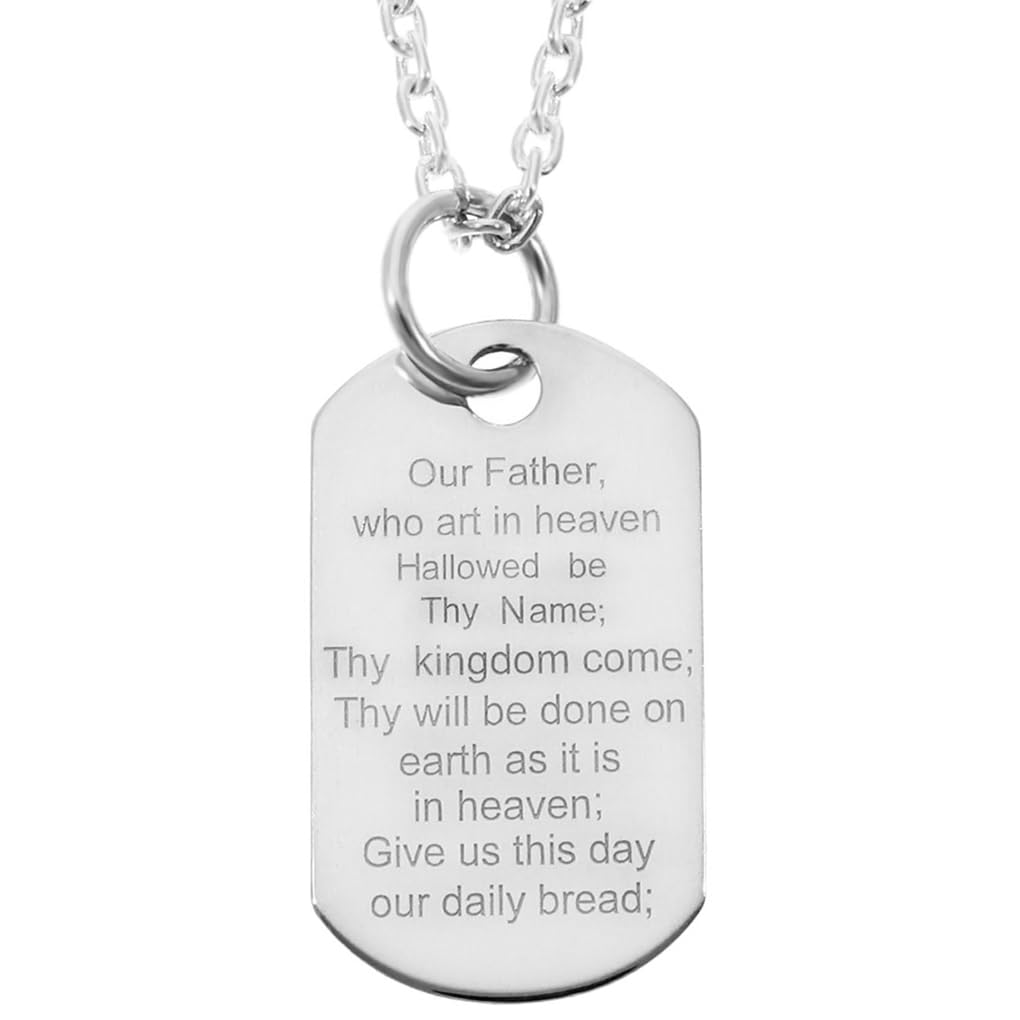 

Молитва Джина из серебра 925 пробы Ожерелье с подвеской в виде собаки [Синдзюку Кура] Молитва Господня на английском языке, Цепочка, Английский, Библия, Христианский, Жетон, Пластина,