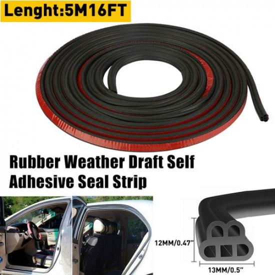 

5M L-Shape Rubber Car Door Seal Strip Trunk Hood Edge Weatherstrip Moulding Trim