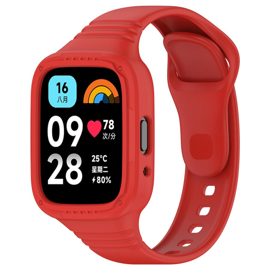 Silicone Strap with Case for Redmi Watch 3 / Redmi Watch 3 Active Strap Replacement Bracelet Protective Shell Cover