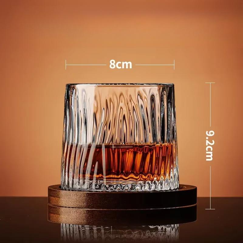 

Home Use Crystal Whiskey Glass with Base Rotary Whiskey Glass Wine Brandy Glass Bar 280ml чёрный
