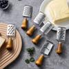 Portable Steel Cheese Shredding Gadget Multipurpose Vegetable Grater Essential Kitchens Tool With Nonslip Wood Handle