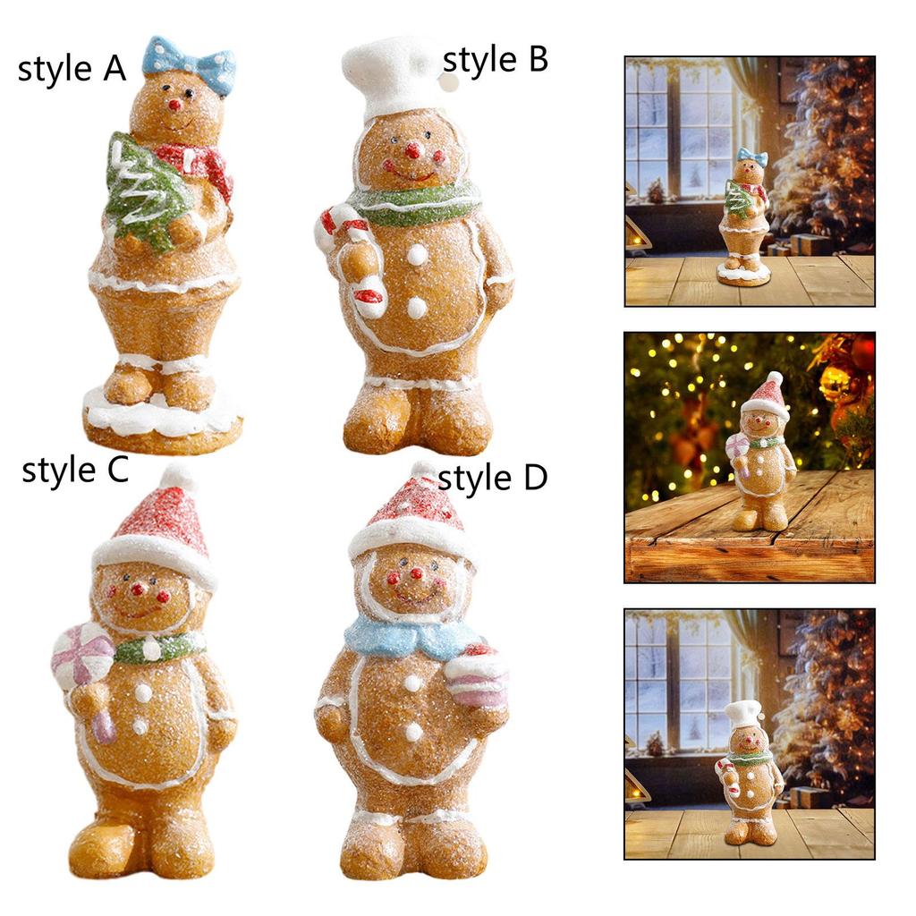 Christmas Statue Miniature Xmas Tabletop Decoration Cute Ceramic Figurine for