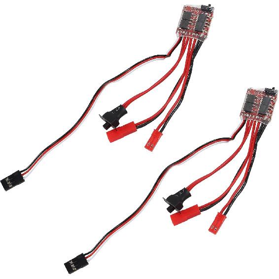 2pcs RC 20A Brushed ESC Electronic Speed Controller w/Brake for 1/16 1/18 1/24 RC Car Boat Tank