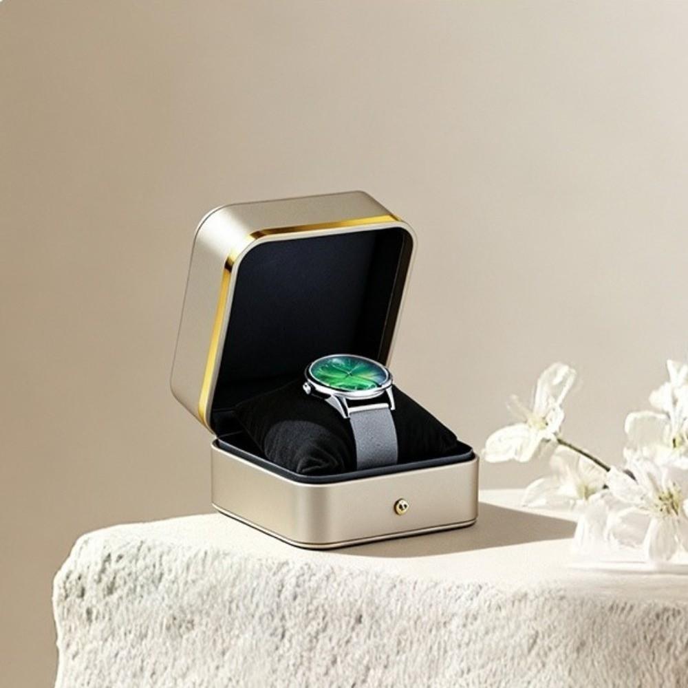 With Watch Pillow Watch Holder Box Gold Trim Gift Packaging Case Luxury Jewelry Organizer Bracelet