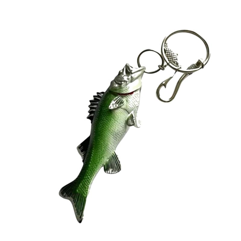 Acrylic Fish Keychain Accessory for Bag Use and Daily Carry, Metal Hook Detail, Fishing Theme Style for Display Placement
