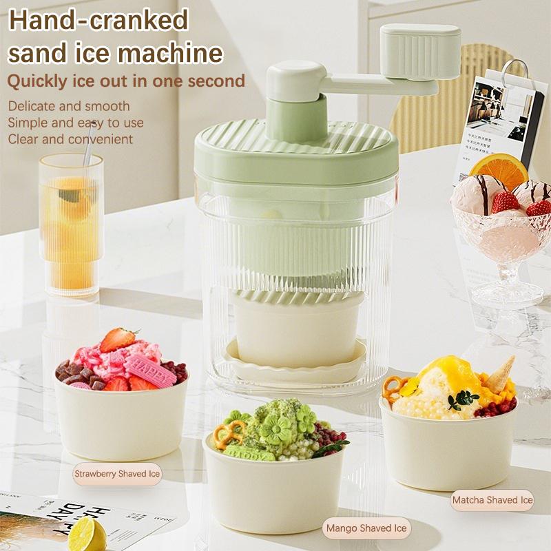 Shaved Ice Machine Small Manual Ice Crusher Home Hand-Cranked Machine Making Smoothie Machine Suitable For Outdoor Camping