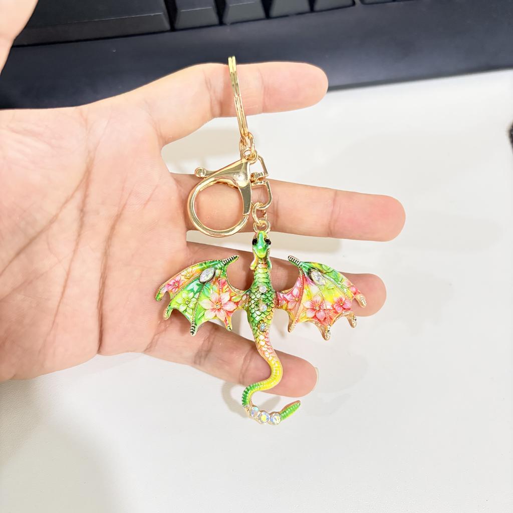 Fantasy Dragon Enamel Set Wyvern Bag Pendant Car Key Accessories Gift Bag Charm