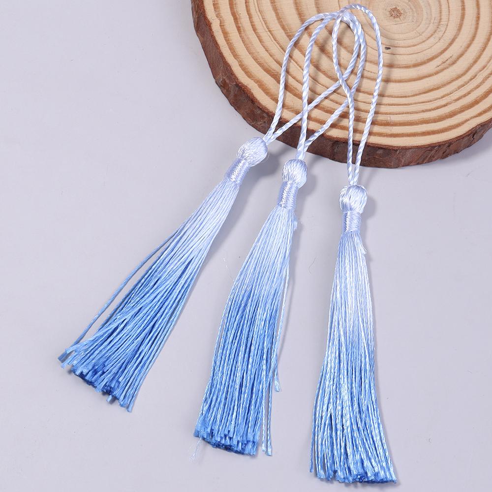 10Pcs 13cm Gradient Color Polyester Silk Tassels Bookmark Tassels Mini Tassels For DIY Crafts Jewelry Making Souvenir Bookmarks