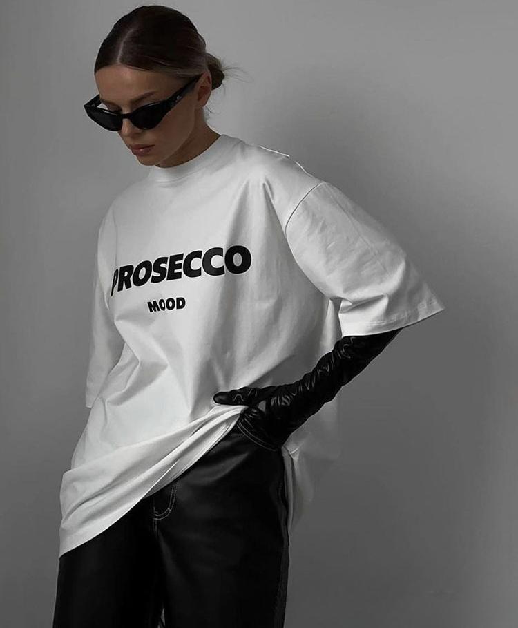 2025 Hot-selling American Letter Printing T-shirt Women's Pure Cotton Round Neck Loose Top European American INS Style