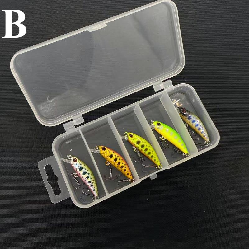 

ALASICKA 5pcs Sinking Minnow Set 3.8cm/3.2g Intruder Stream Lake Hard Bait for Trout Ajing Fishing Lure Kit Fishing Bait