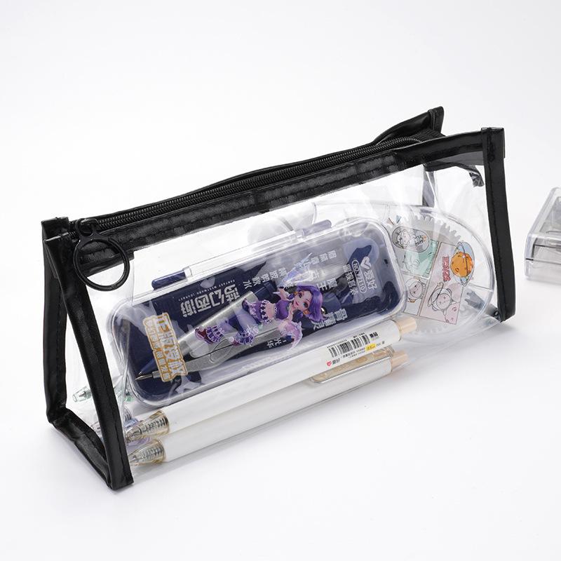 Penar Simplu Transparent Capacitate Mare Impermeabil Sac pentru Pixuri Geantă Cosmetică Papetărie Școlară pentru Studiu Rechizite de Birou