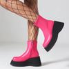 Bottines compensées à plateforme style punk gothique pour femmes, bout rond, talons hauts, courtes, fermeture éclair latérale, pointure 42