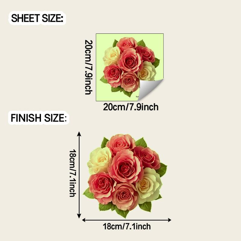 Ljusblommig Toalettklistermärke Nattlampa Blommig Väggdekal Badrum Sovrumsklistermärke Självhäftande PVC Vattentät Heminredning