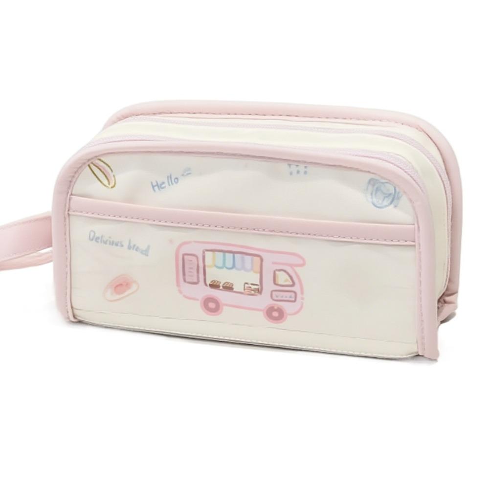 

Toast Bread Pen Bag with Handle Cosmetic Bag New Pencil Case Students Supplies