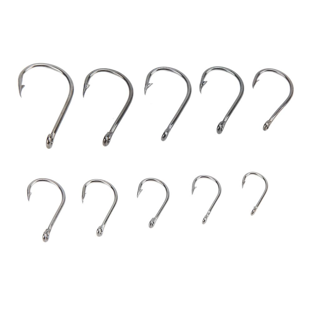 500PCS 10 Sizes Carp Fishing Hooks High Carbon Steel Fly Fishing Hooks  Trout Fishing