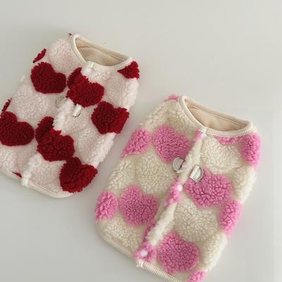 Winter Love with Velvet Vest Dog Lamb Velvet Vest Teddy Bear Pomeranian Cat Schnauzer Small Dogs Pet Winter Puppy Clothes