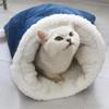 Plush Cat Winter Sleeping Bag - Cozy Small Pet Bed